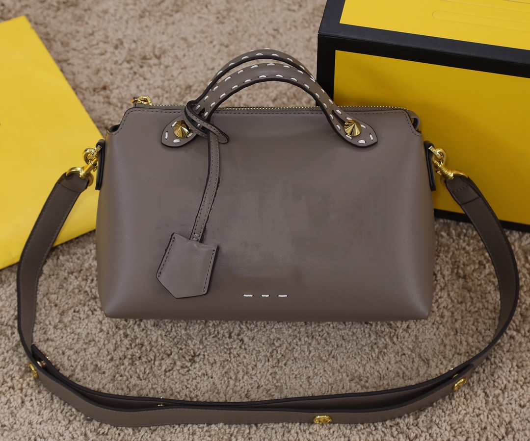 

LADY Fashion Bags BY THE WAY Handbag Roma Boston Leather Totes Belt Strap Women Travel Crossbody Designers Luxurys Shoulder Bag, Grey