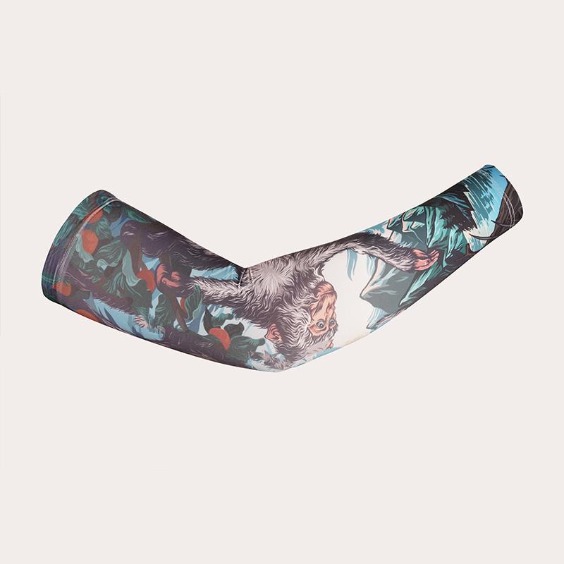 

Men's Chinese Tattoo Bike Rider Sleeve Arm Guard Driving Outdoor Sun Protection Long Breathable Ice Silk Summer Elbow & Knee Pads, Black;gray