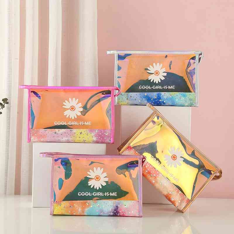 

Wind screen red letter printing large capacity portable makeup storage washing bathroom bag, Foundation make-up
