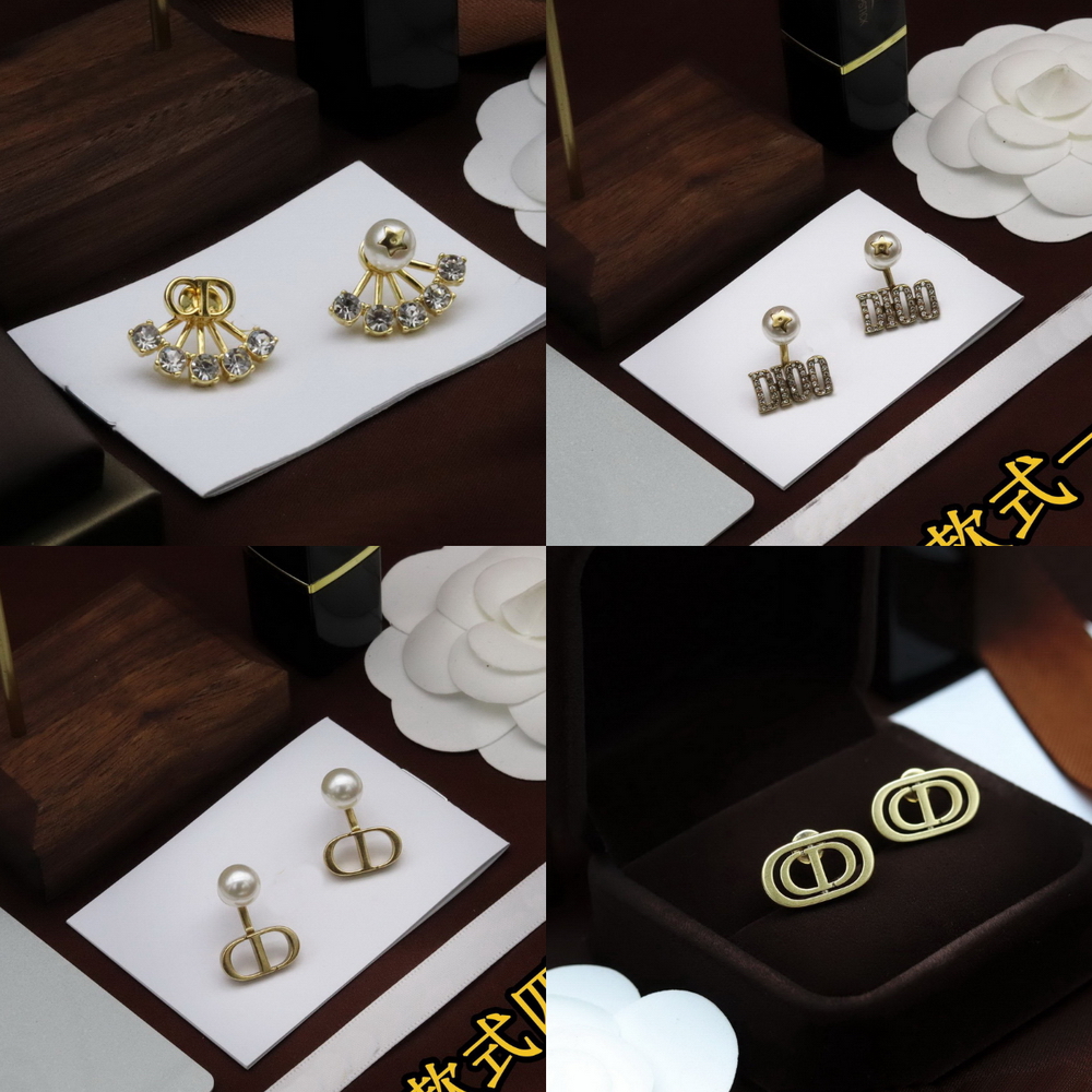 

luxurious jewelry stud earring micro inlays diamonds earring 18K gold plated love heart letter woman metal non-fading Celebrity earrings J01-2