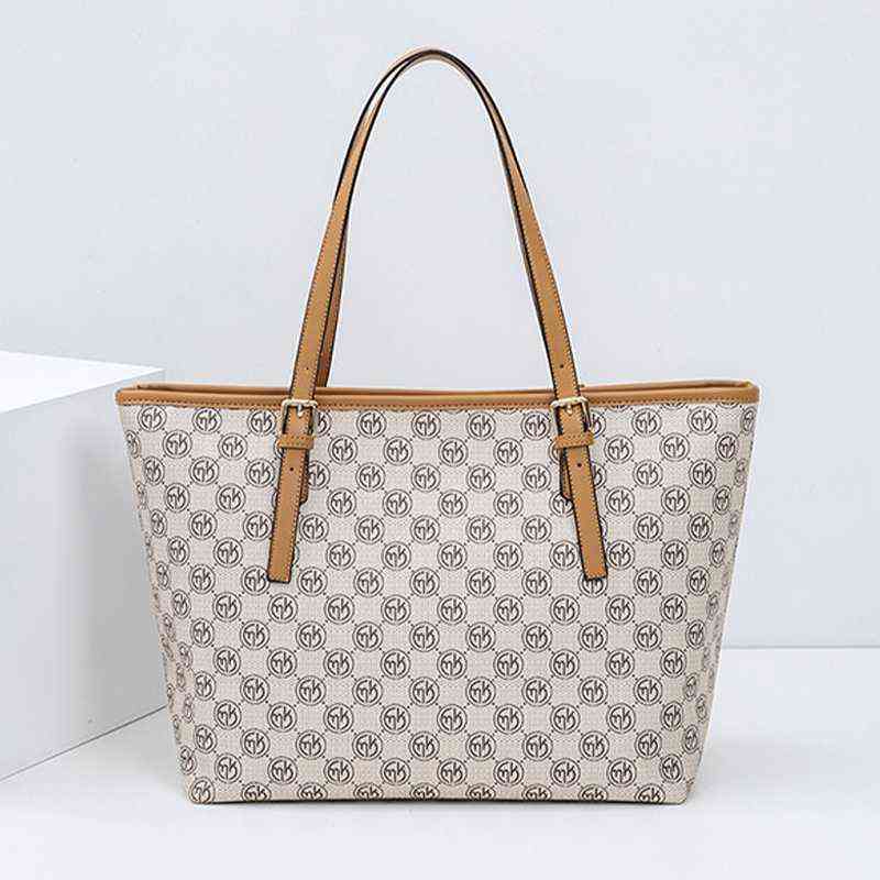 

Shoulder Bags Trendy Women's Fashion Large-capacity Simple Texture Portable Tote Brand Handbag 220207, White