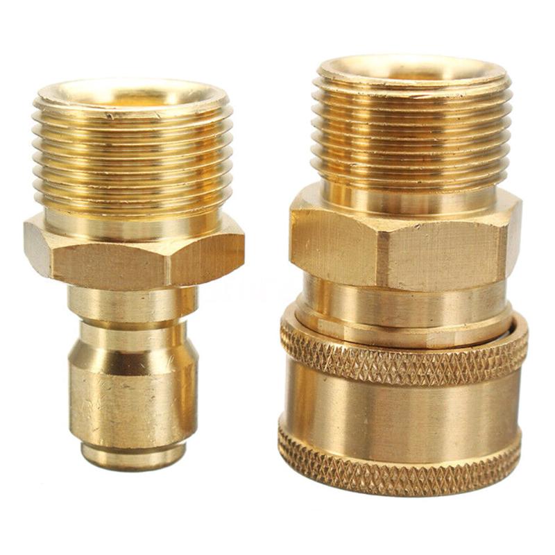 

Watering Equipments 2pcs Quick Connector Set Fitting Outdoor Time-saving Copper High Pressure Adapter Tool Water Coupler Accessories Garden, As pic