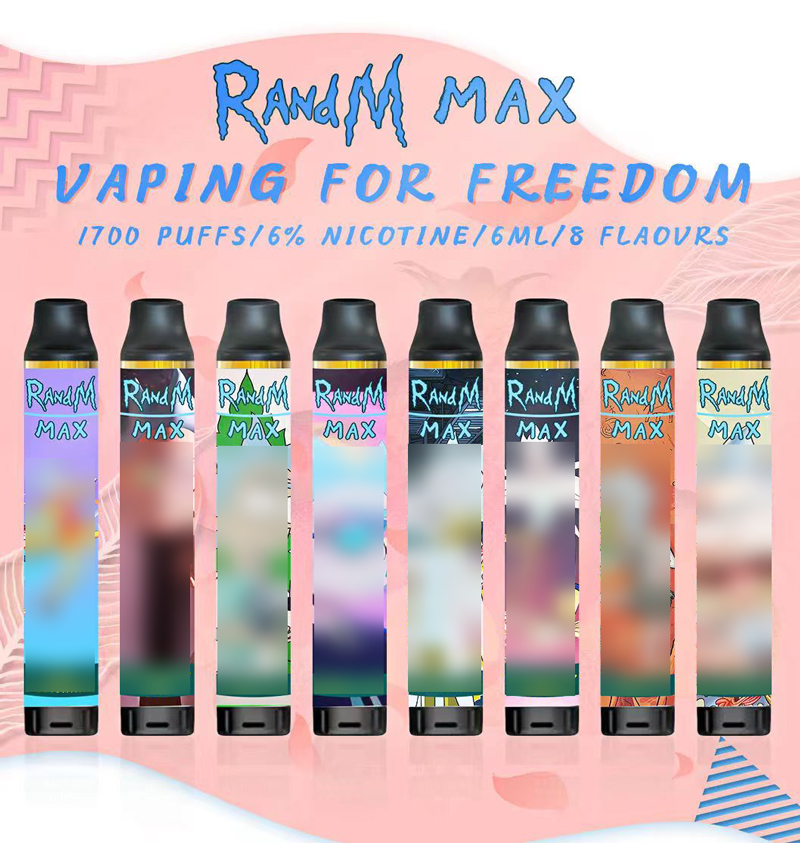 

Original Randm Max Disposable E Cigarettes Device Kit 1700 Puffs 900mAh Battery Pre-filled 6ml Pod Vape Stick 100% Authentic