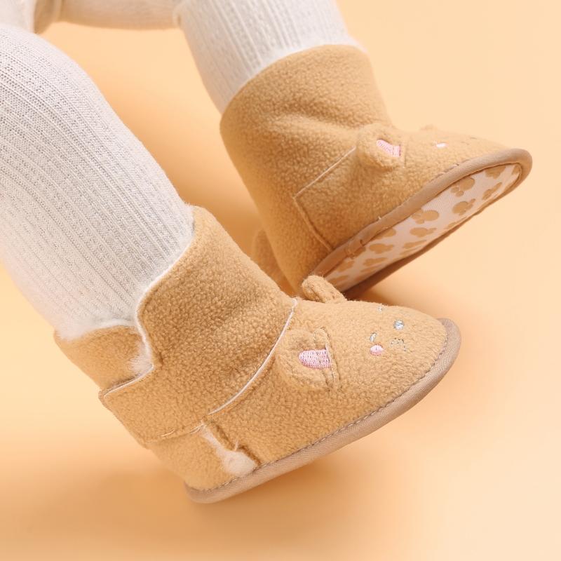

Boots VALEN SINA Warm Born Toddler Winter First Walkers Baby Girls Boys Shoes Soft Sole Cute Cartoon Booties For 0-18M, Black;grey