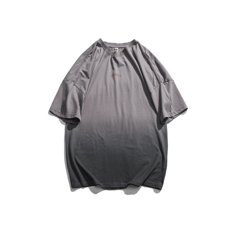 

Mens Designer Pullover Tshirts Crew Neck Tops Short Sleeved Mens Summer Gradient Color Letter Print Clothing, White;black