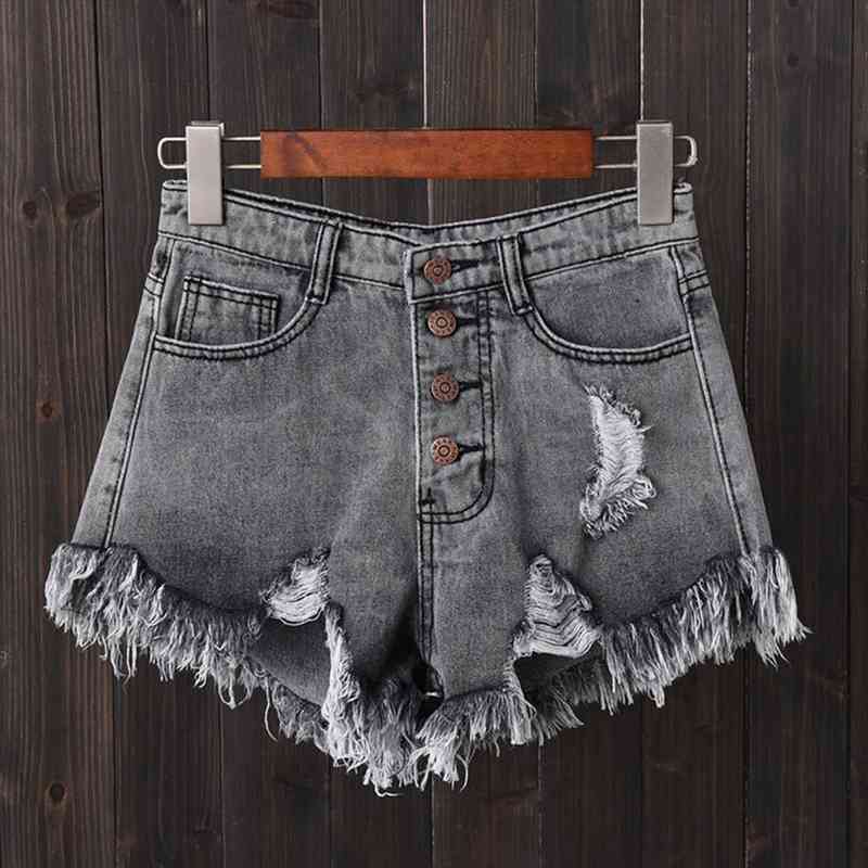 

women tassel hole shorts jeans denim short pants womens denim shorts pantalones cortos mujer, Blue