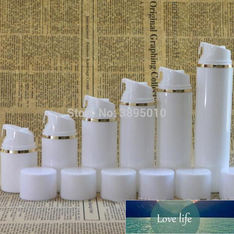 

Golden edge White cap Airless Pump Bottle Plastic Airless Bottles Vacuum cosmetic Lotion Containers F522 Factory price expert design Quality Latest Style Original