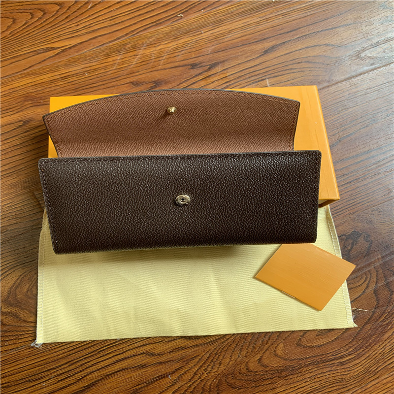 

NEW France Designer Women Long Checkbook Wallet Credit Card Photo Holder Wallet Brown Mono Gram White Checkered Canvas Leather, Box + dust-proof bag