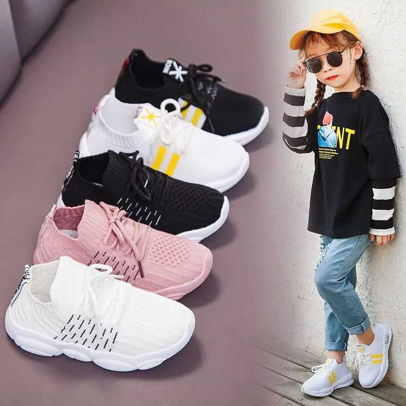 

Unisex Toddler Boys Girls Sneakers 2021 New Spring/Autumn Children Shoes Casual Soft Mesh Breathable Kids Shoes Insole 16-22cm X0703, White