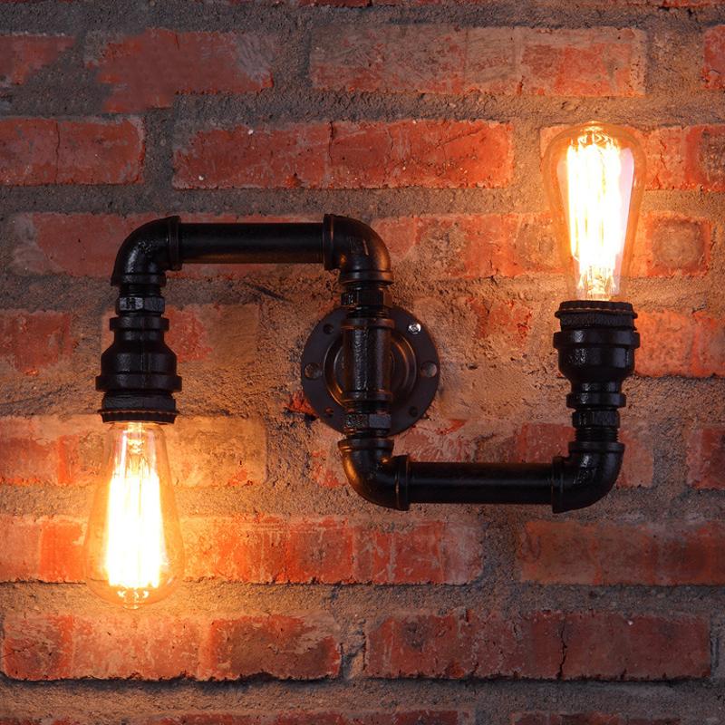 

Wall Lamp American Creative Lamps Retro Loft Water Pipe Lights Bar Cafe Restaurant Pub Club Hall Aisle Industry Wind Stair Sconce Bra