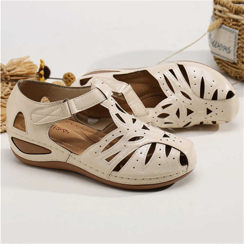 

Women Sandals 2021 Summer Shoes Woman Plus Size 43 Heels Sandals For Wedges Chaussure Femme Casual Gladiator Sandalen Dames Y0721, Creamy-white