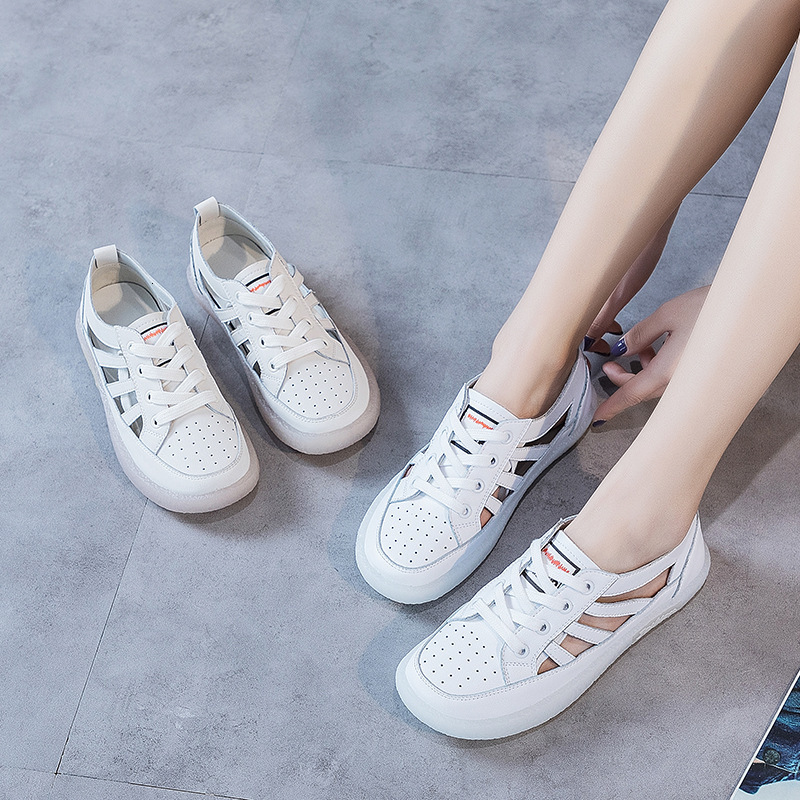

dress shoes genuine leather women solid flats hole shoes hollow out soft bottom ladies loafers for summer casual sewing footwear i, Black