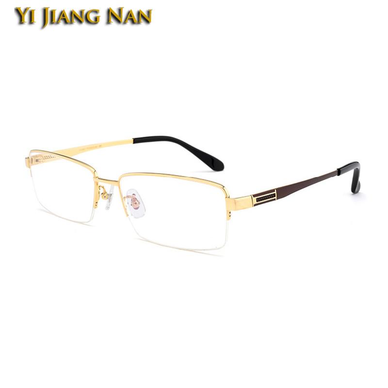 

Fashion Sunglasses Frames Men Gafas Oculos Ultralight Titanium Optical Rectangle Half Rim Glasses Frame Prescription Eyeglasses Male Eyewear