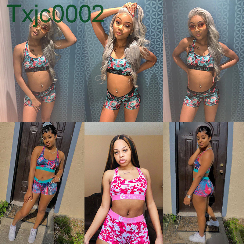 

Womens Ethika Swimwear Designer Two Piece Set Swimsuits Pattern Printed Bikini Three Color Optional Swimming Suits, Gray