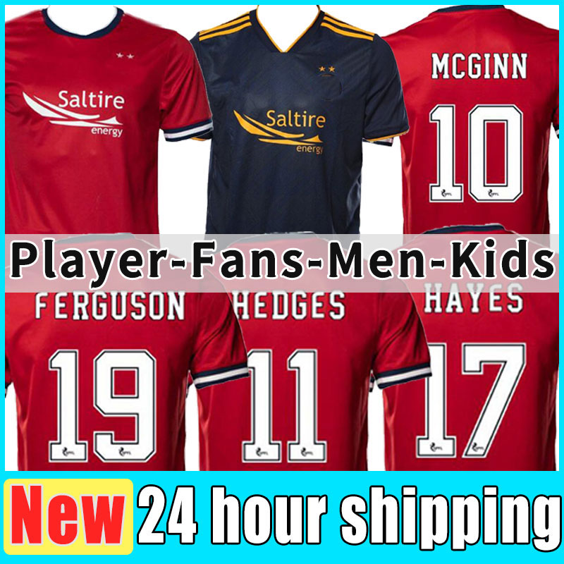 

21/22 soccer jerseys home red 2021 2022 Aberdeen McCrorie Ferguson McGinn Hedges Hayes men football shirts HOBAN CONSIDINE maillot de foot Kits sock Full sets uniform