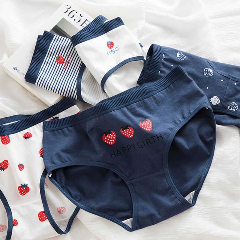 

5Pcs/lot Printed Panties Women Cotton Underwear Seamless Lovely Panties Girls Breathable Briefs Sexy Lingerie Cute Lady Boxers 210720