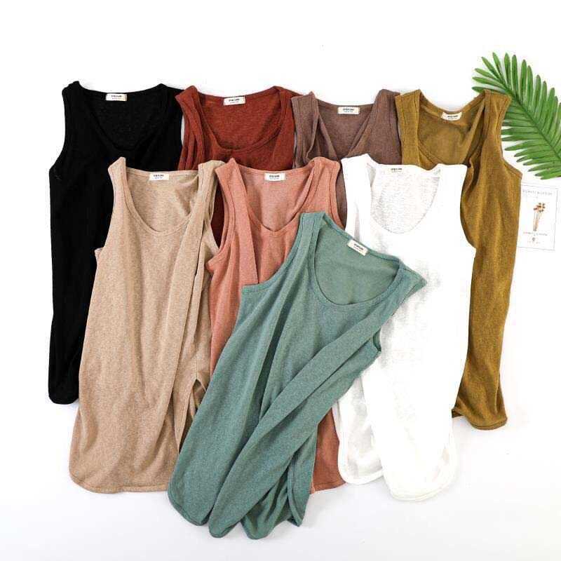 

Spring Summer Women Tank Tops Fashion O-neck Sleeveless Lady Bustier top W808 210526, Color 4