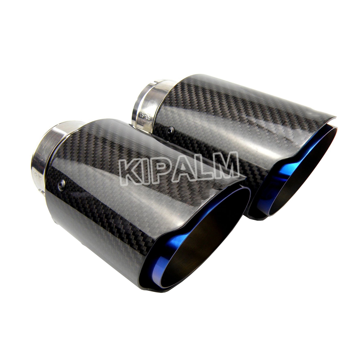 Glossy Twill Carbon Fiber Exhaust muffler Stainless Steel pipe Tip Tail Pipe For Audi S3 8V-image-755799185