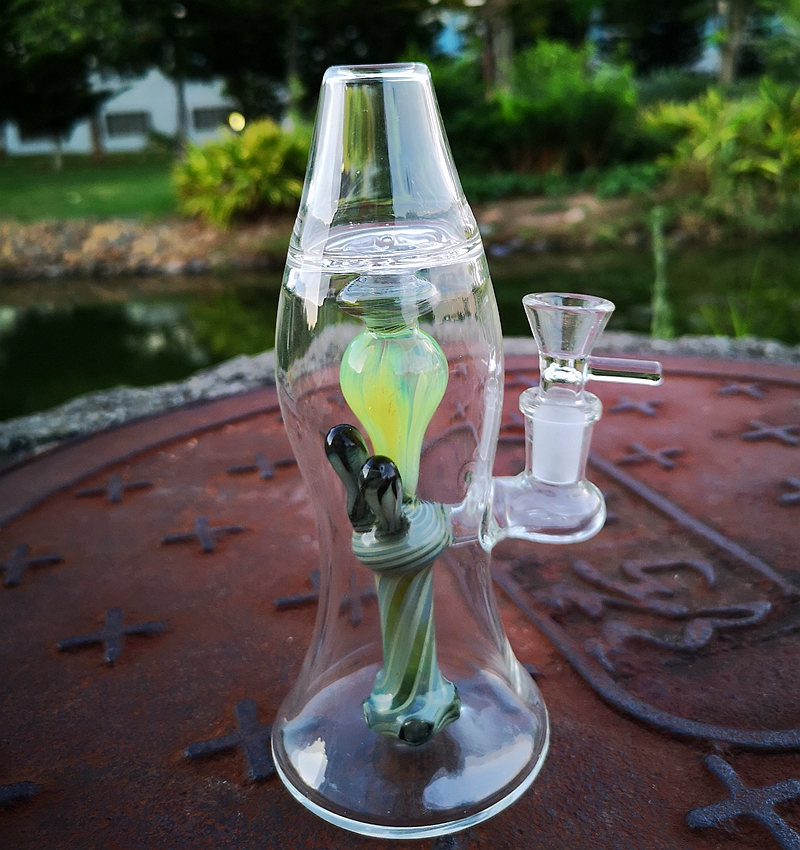

Unique 7.8 Inch Glass Bongs Lava Lamp Perc Hookahs Percolator Bong Smoking Pipes Dab Oil Rigs 14mm Joint With Bowl Water Pipe