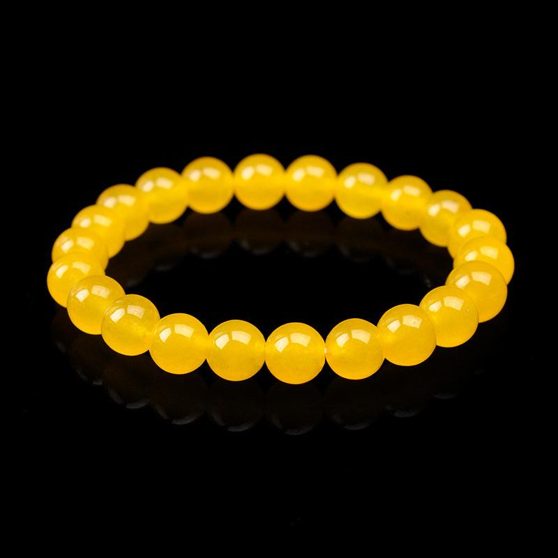 

Beaded, Strands 8MM Natural Stone Yellow Beads Female Bracelets For Women Fashion Charms Elastic Round Bead Strand Bracelet Men Jewelry Gift