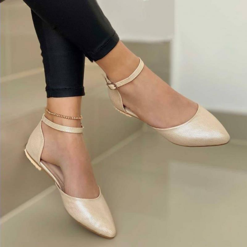 

spring autumn shoes for female footwear women shoes solid color pointed toe 2021 buckle ankle casual ladies flats sandals m, Black