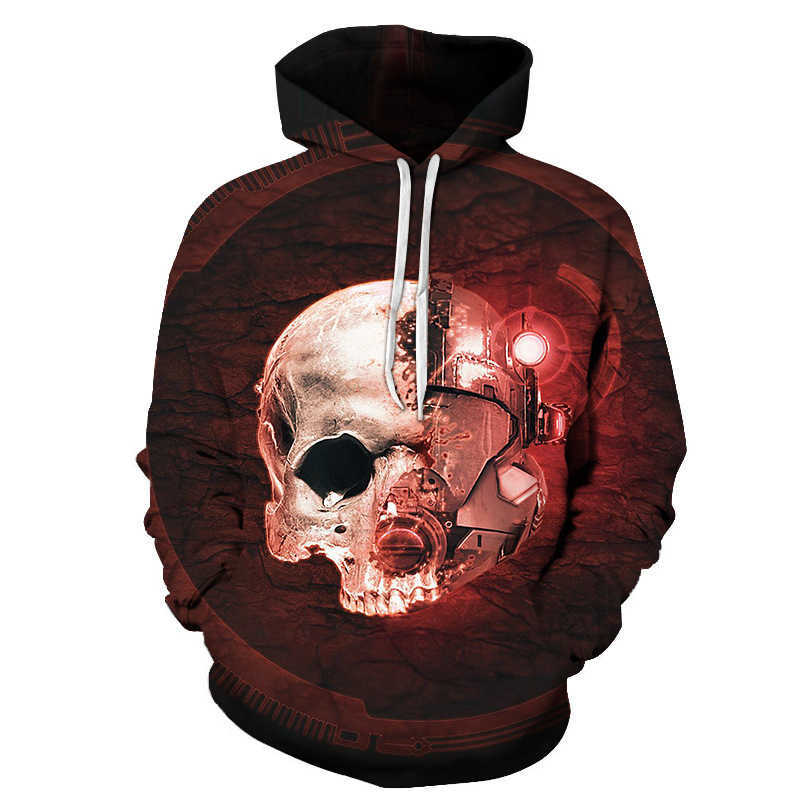 

3D horror ghost doll series men' hooded sweater fashion brand couple versatile top Pullover, Tt1142-1