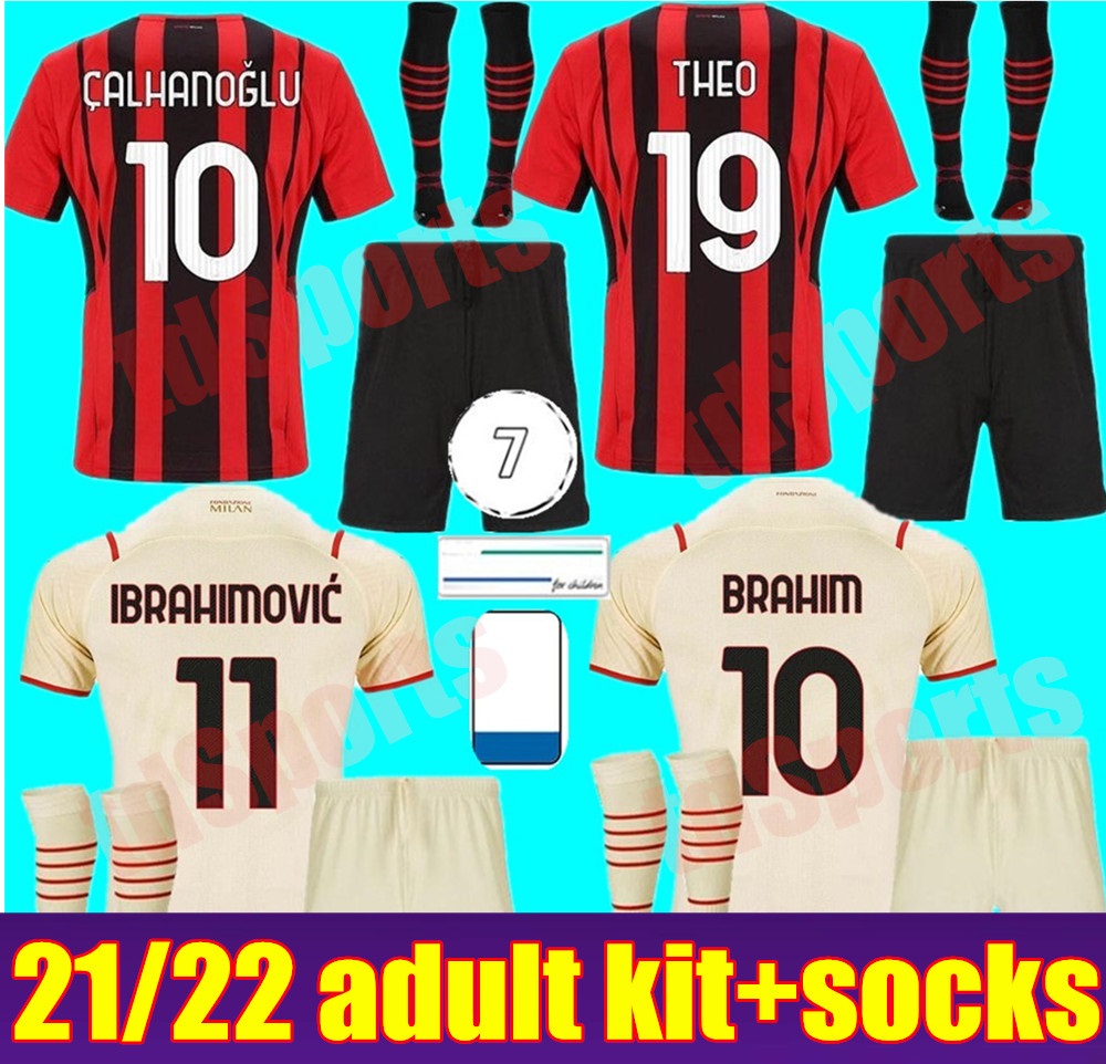 

ac milan soccer jerseys adult kit 21 22 IBRAHIMOVIC GIROUD home away 3rd 2021 2022 PIATEK PAQUETA THEO football shirts Men kits uniforms, Away+league patch