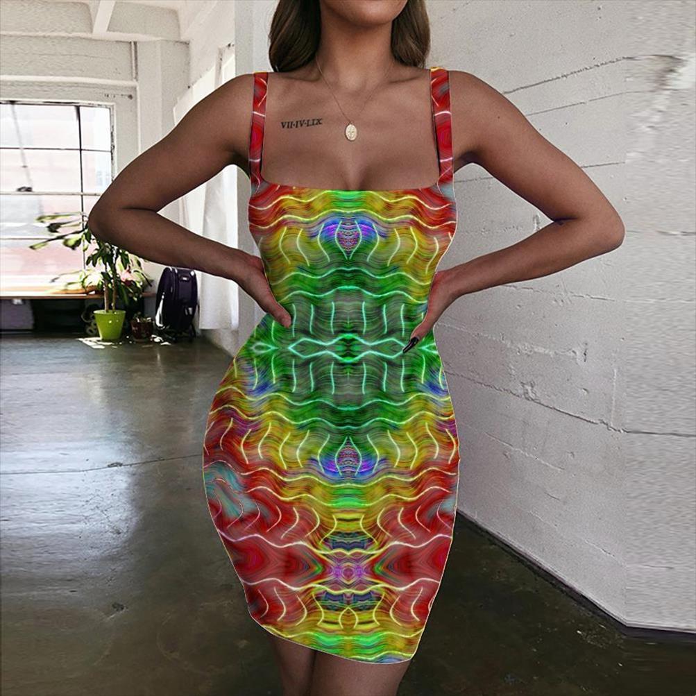 

psychedelic abstract 3d print women dress colorful halter sleeveless art womens clothing plus size vintage, Black;gray