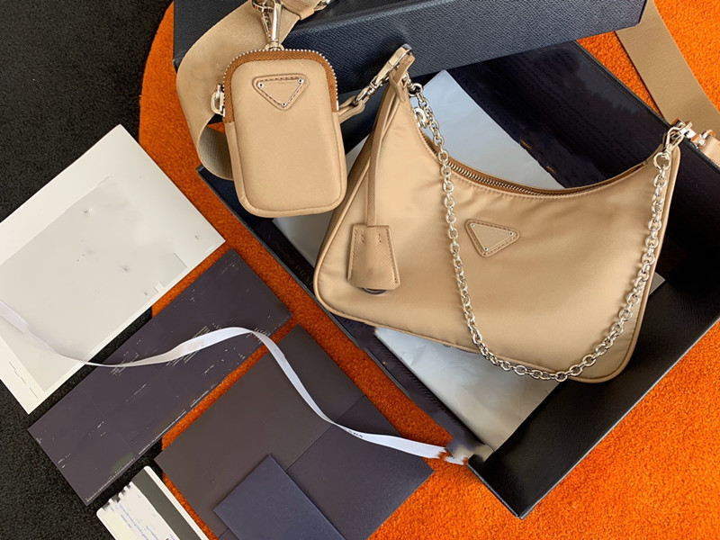 

Women Brand Luxury Designs Handbags Nylon Crossbody Bag Hobo Purses Baguette Package Triad Bags Come With Box, Customize