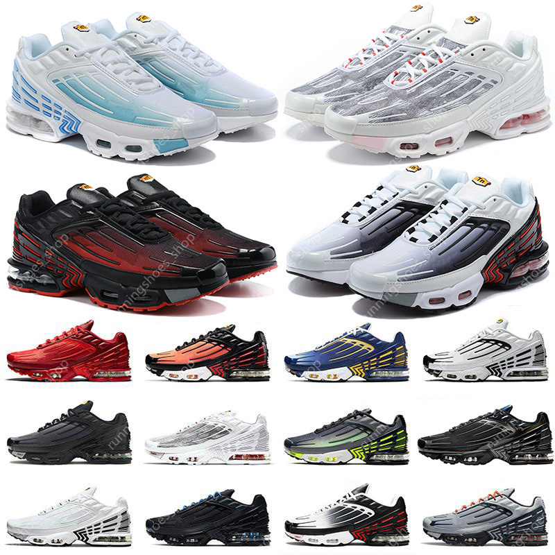 

Top Quality Tn Plus 3.0 III Mens Running Shoes Sneakers Triple Black White Obsidian Green Aqua Volt Tiger Women sports Trainers Size US 12, Black sock