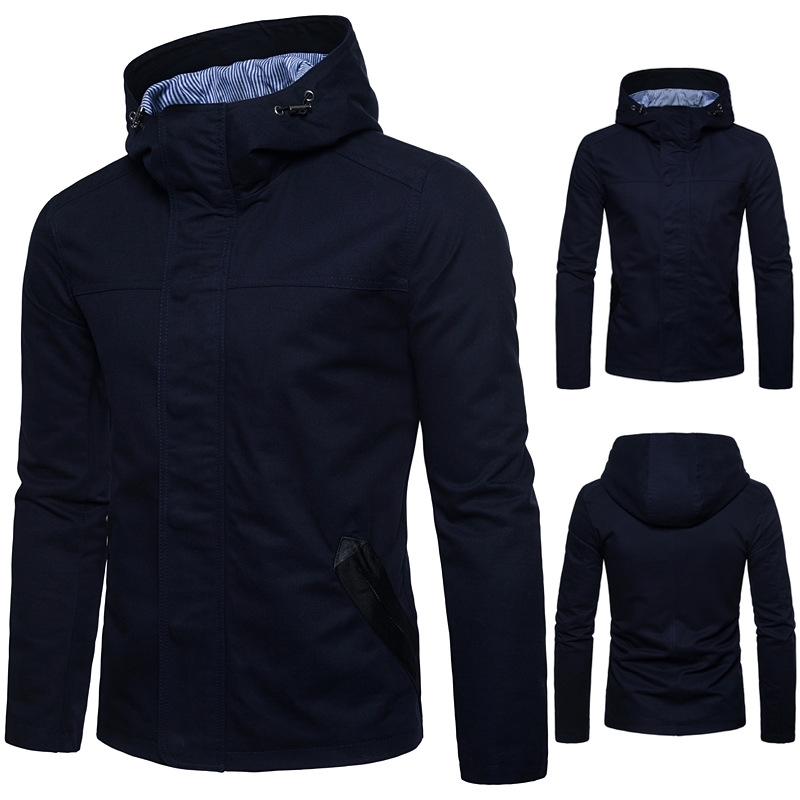 

Autumn winter large Lapel long sleeve men's cardigan jacket, Navy