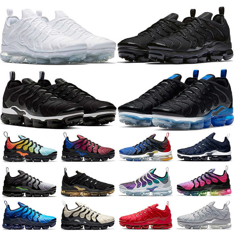 

TN Plus Running Shoes Men Women Triple White Black Royal Midnight Navy Red Cool Grey Bleached Aqua Top Mens Womens Trainers Sports Sneakers, #1 triple black