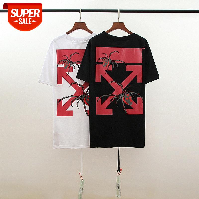 

off owRed Arrow Spider Print Short Sleeve T-shirt European Version Loose Large Size Men's and Women's Lovers #Ii7v, White;black