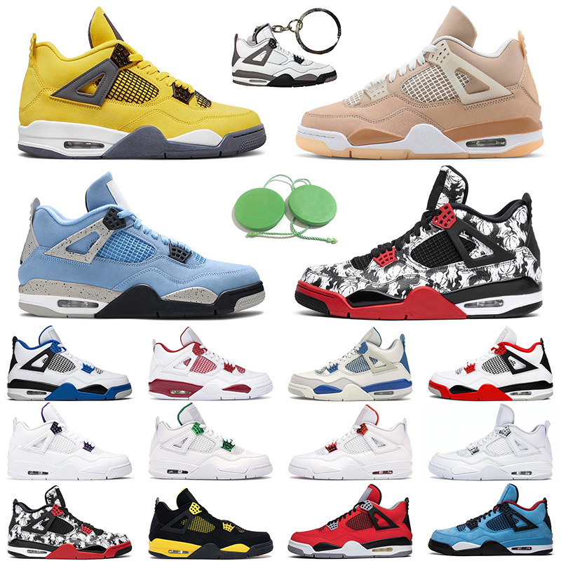 

Jumpman 4 Mens Basketball Shoes 4s Cactus Jack Black Cat White Cement Fire Red University Blue Nostalgia Womens Trainer, # 12
