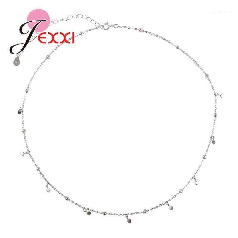 

Geometric 925 Sterling Silver Round Choker Necklace For Fashion Women Minimalist Fine Jewelry Cute Accessories Gift1
