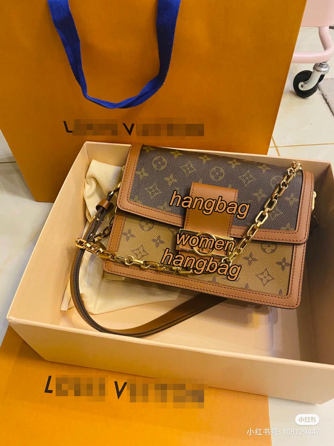 

LVLouisBagVittonDauphine Handbags Women Luxurys Designers Bags 2021 Tote Genuine Leather handbag Shoulder Bags, Brown;gray