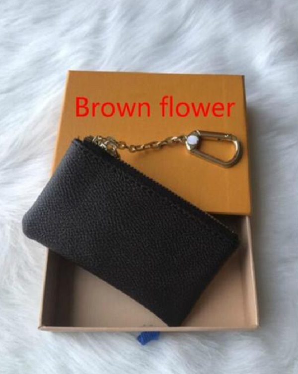 

2022 new Top quality fashion 4 colors Womens Men women Key Wallets Designer Coin Purse Card Holder genuine leather zipper Bag Accessoires with box M62650, Brown plaid