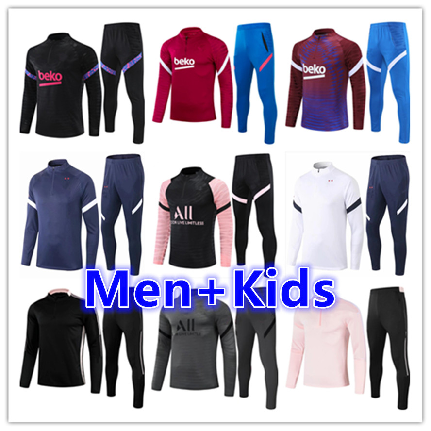 

21 22 psgS mens and kids soccer tracksuit jersey sets 2122 2023 Real Madrids men football jerseys training tracksuits jacket set chandal futbol survetement foot, 18