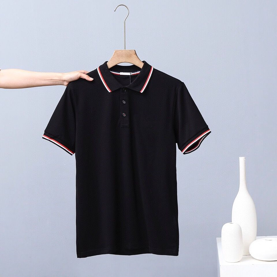 

luxury brand mens designer polo T shirt summer fashion breathable short-sleeved lapel casual top, Blue