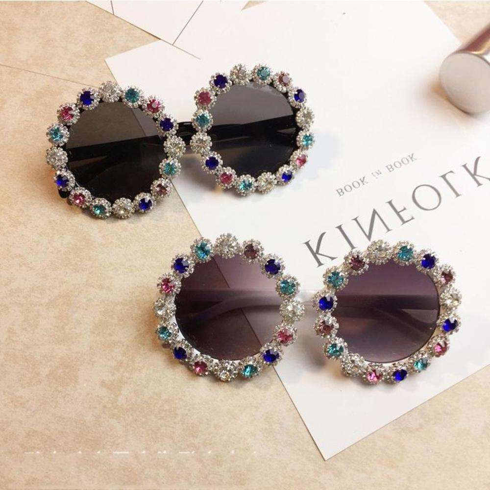 

sunglasses Fashionable sun frames Sunglasses Sexy Baroque Women Crystals Hip Girls Hop Sun Glasses Rhinestone Ladies Shades For Party Feminino, Black