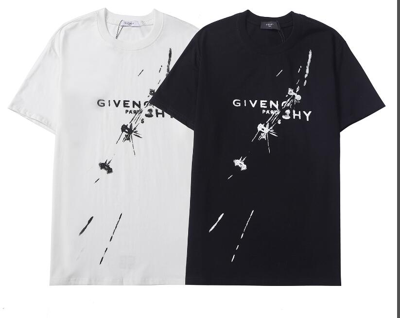 

Summer luxury arrival Men Women T Shirt Shirts with letters Printed Casual Top young student Tees Streetwear, White;black