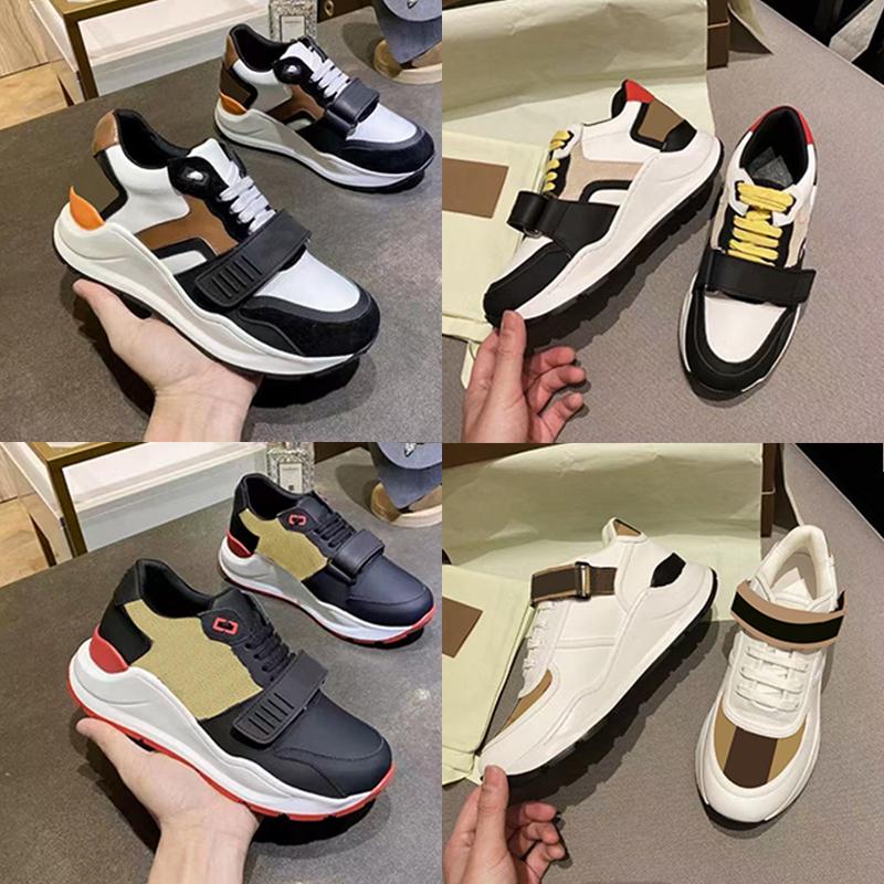 

NEW 2021 Designers Sneakers Vintage Check shoes Leather Suede platform trainers For Men and Women Shoes Party Wedding Leather Sneakers 281, Black