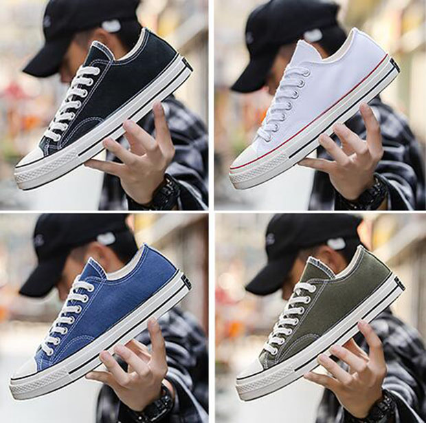 

Size 35-44 Unisex Low -Top Adult Women's Men's Canvas Shoes 13 colors Laced Up Casual Sneaker Dress Shoes wangwang898, Black