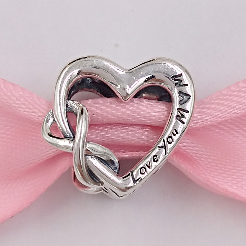 

AkiraJewel 925 Sterling Silver Beads Love Mum Heart Charm Charms Fits European Pandora Style Jewelry Bracelets & Necklace 798825C00