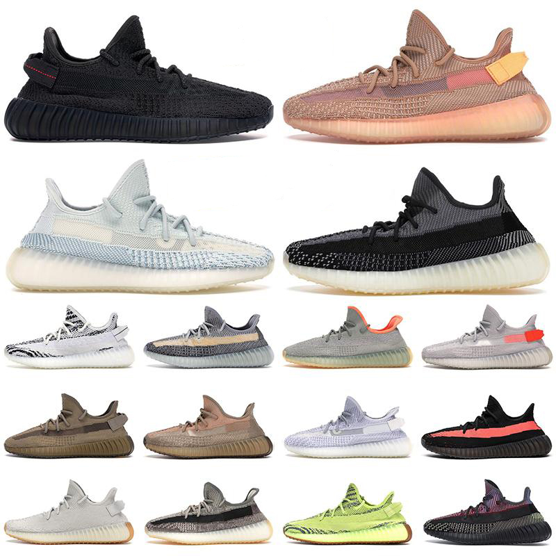

2021 New Kanye West Shoes Bred men women running shoes yeezys Black Static Reflective Yecheil sports sneakers eur 36-47