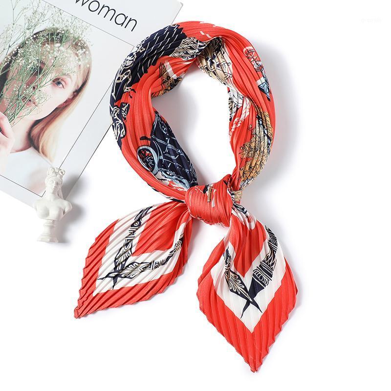 

Summer Silk Square Scarf Head Wraps For Women Hair Neck Scarves Female Bandana Shawl Print Designer Neckerchief Hijab, Blue;gray