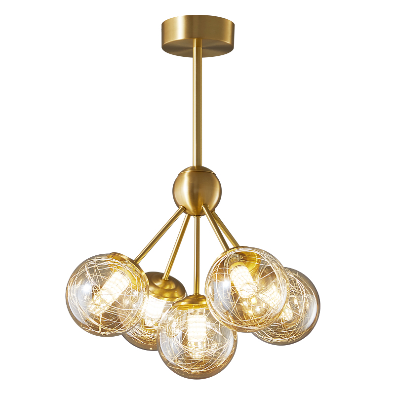 Nordic Modern Pendant Lamps Creative Design Glass Ball Lighting Fixture Foyer Bedroom Kids Room Real Brass Chandelier Lights-image-718490337