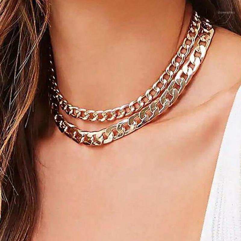 

Punk Choker Necklace Simple Short Retro Clavicle Chain For Women Curb Cuban Link Chokers Fashion Jewelry Chains