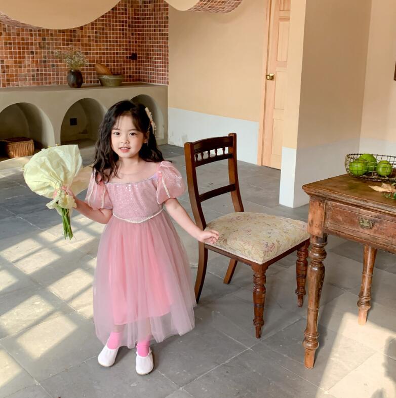 

Girl's Dresses 2022 Korea Style Girls Dress Fashion Cotton Spring Summer 2-8 Years PW631, Red;yellow