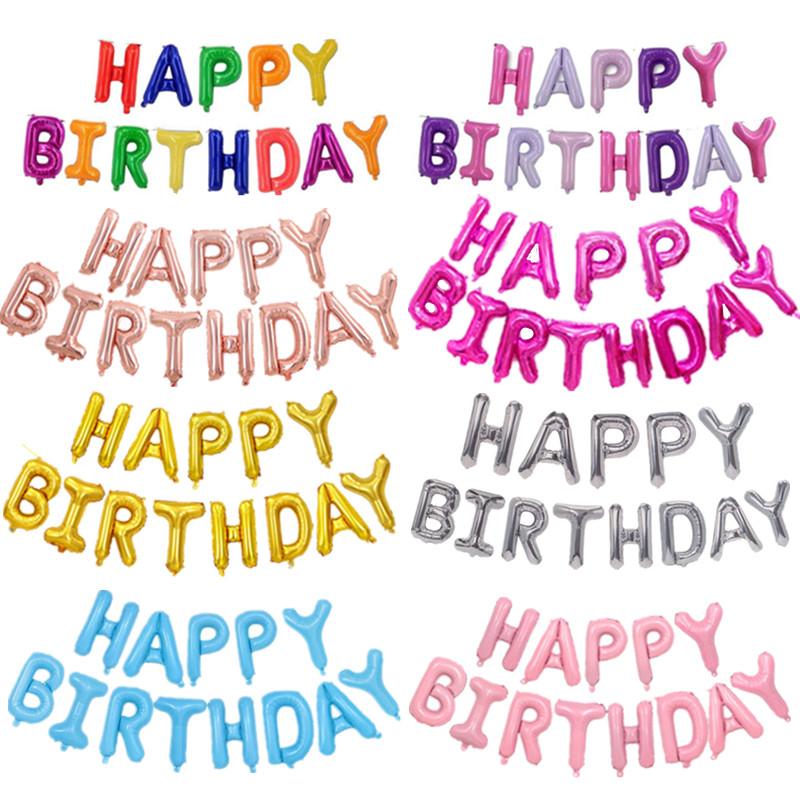 

Party Decoration 16 Inch Rose Gold Pink Blue Happy Birthday Air Balloons Letters Alphabe Foil Kids Baby Shower Globos